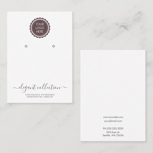 Calligrafie zwart wit Uw Logo oorscherm Visitekaartje (Voorkant / Achterkant)