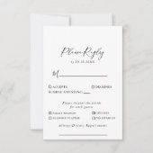 Calligrafie Zwart Wit Weddenmenu Keuze Antwoord (Voorkant)