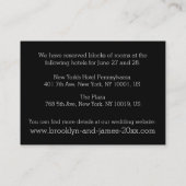 Calligrafie Zwarte Trouwaccommodatiekaarten Informatiekaartje (Achterkant)