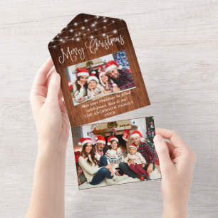 Calligrafiedrukverlichting in één kerstkaart All In One Uitnodiging