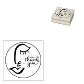 Calligrafieface Hartelijk dank voor de houtskunst Rubberstempel (Gestempeld)
