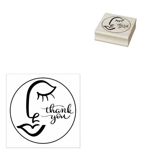 Calligrafieface Hartelijk dank voor de houtskunst Rubberstempel (Gestempeld)