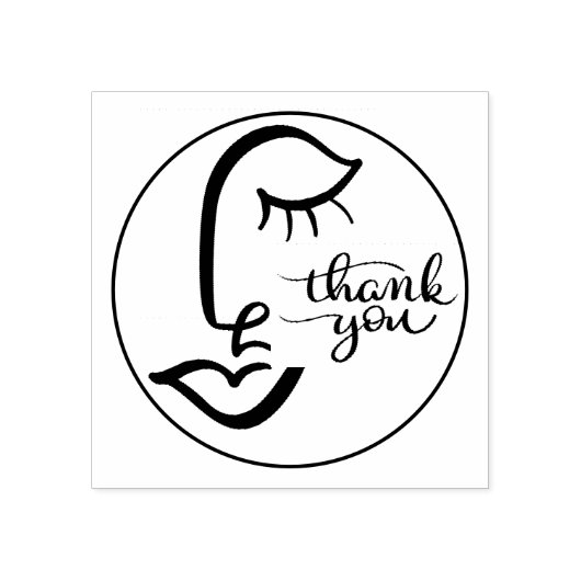 Calligrafieface Hartelijk dank voor de houtskunst Rubberstempel (Afrduk)