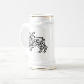 Calligrafielenleeuw (zwart) bierpul (Voorkant links)