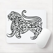 Calligrafielenleeuw (zwart) muismat (Met muis)