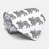 Calligrafielenleeuw (zwart) stropdas (Opgerold)