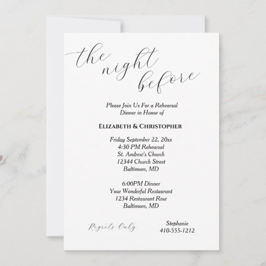 Calligrafieminimaliserende bruiloft kaart (Voorkant)