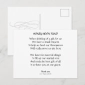 Calligrafieminimalistisch Black White Honeymoon Fo Briefkaart (Voorkant / Achterkant)