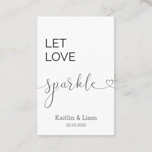 Calligrafieminimalistisch Label voor weddenschappe (Voorkant)