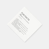 Calligrafieminimalistisch Trivia Fun Facts Wedding Servet (Hoek)