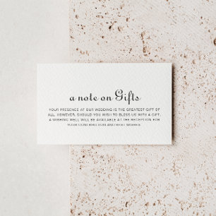 Calligrafieminimalistisch weddenschap goed informatiekaartje