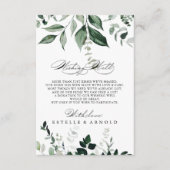 Calligrafieminimalistisch weddenschap goed informatiekaartje (Voorkant)