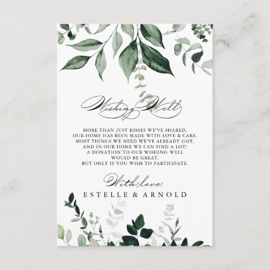 Calligrafieminimalistisch weddenschap goed informatiekaartje (Voorkant)