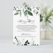 Calligrafieminimalistisch weddenschap goed informatiekaartje (Staand voorkant)