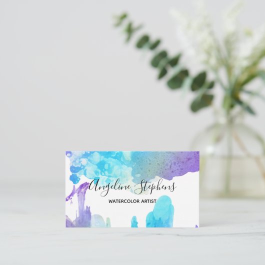 Calligrafienaam Artist voegt uw kunstwerk toe Visitekaartje (Staand voorkant)