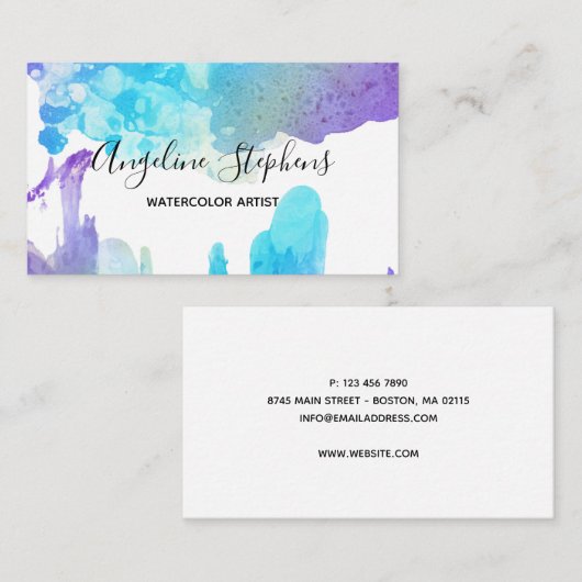 Calligrafienaam Artist voegt uw kunstwerk toe Visitekaartje (Voorkant / Achterkant)