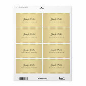 Calligrafienaam Modern Hand Script Faux Gold Etiket (Full Sheet)