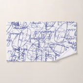 Calligrafiepatroon van blauwe handtekeningen bad handdoek (Handdoek)