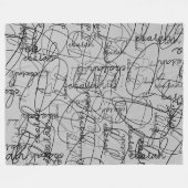 Calligrafiepatroon van zwarte handtekeningen op gr fleece deken (Voorkant (Horizontaal))