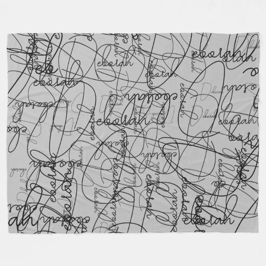 Calligrafiepatroon van zwarte handtekeningen op gr fleece deken (Voorkant (Horizontaal))