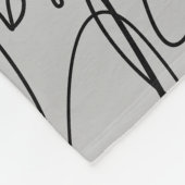 Calligrafiepatroon van zwarte handtekeningen op gr fleece deken (Hoek)