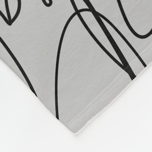 Calligrafiepatroon van zwarte handtekeningen op gr fleece deken (Hoek)
