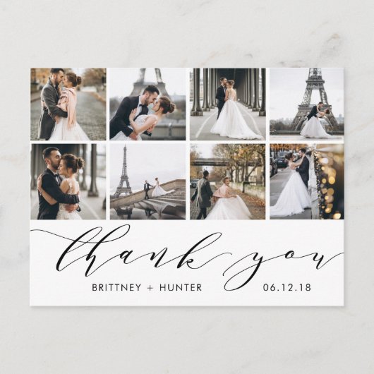Calligrafiescript 8 Foto Dank u Briefkaart (Voorkant)