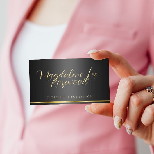 Calligrafiescript Black Gold Visitekaartje