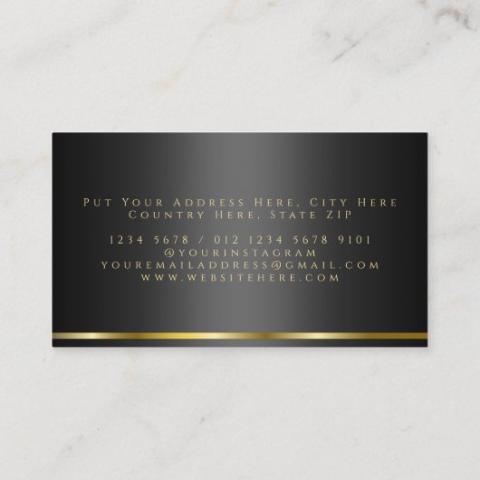 Calligrafiescript Black Gold Visitekaartje (Achterkant)