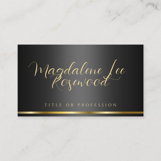 Calligrafiescript Black Gold Visitekaartje (Voorkant)