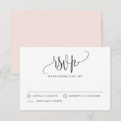  Calligrafiescript Black Wedding RSVP Kaartje (Voorkant / Achterkant)