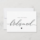 calligrafiescript bridesmaid voorstelkaart kaart (Voorkant)