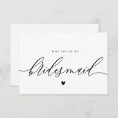 calligrafiescript bridesmaid voorstelkaart kaart (Voorkant / Achterkant)