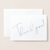 Calligrafiescript Dankuwel Noteer Silver Folie Kaarten (Voorkant met envelop)