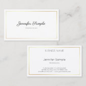 Calligrafiescript elegant gewoon modern design visitekaartje (Voorkant / Achterkant)