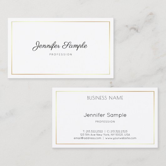 Calligrafiescript elegant gewoon modern design visitekaartje (Voorkant / Achterkant)