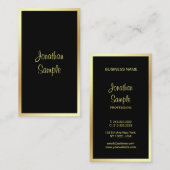 Calligrafiescript elegant Golden Plain Visitekaartje (Voorkant / Achterkant)