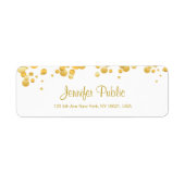 Calligrafiescript Elegant Sjabloon Gold Confetti Etiket (Voorkant)