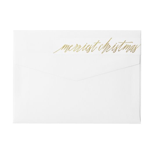 Calligrafiescript Faux Gold Foil Merry kerst (Achterkant)