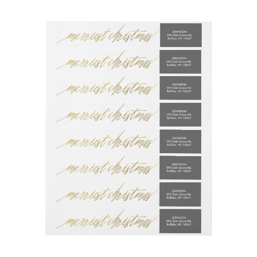 Calligrafiescript Faux Gold Foil Merry kerst (Vel)