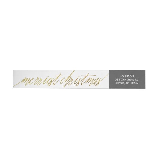Calligrafiescript Faux Gold Foil Merry kerst (Individueel)