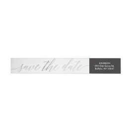 Calligrafiescript Faux Silver Foil Return Address