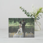 Calligrafiescript Foto bedankt Post Card Folie Uitnodiging Briefkaart (Staand Voorkant)