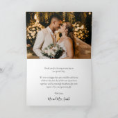 Calligrafiescript Foto bruiloft Hartelijk dank Bedankkaart (Binnen)