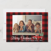 Calligrafiescript Foto Buffalo Pset Red Truck Kaart (Voorkant)