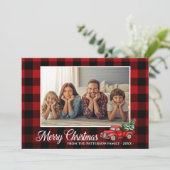 Calligrafiescript Foto Buffalo Pset Red Truck Kaart (Staand voorkant)