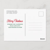 Calligrafiescript Foto groen geplakt kerstfeest Briefkaart (Achterkant)