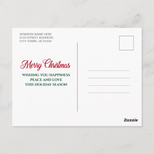 Calligrafiescript Foto groen geplakt kerstfeest Briefkaart (Achterkant)