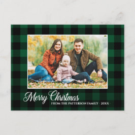 Calligrafiescript Foto groen geplakt kerstfeest Briefkaart