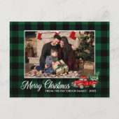 Calligrafiescript Foto groen geplakt rood vrachtwa Briefkaart (Voorkant)